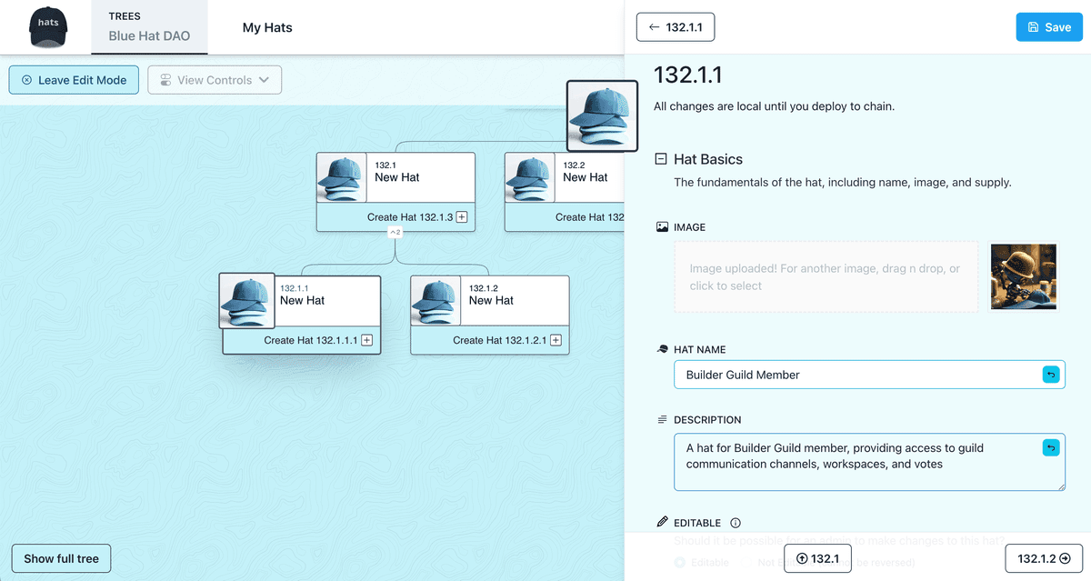 Build our your tree with edit mode